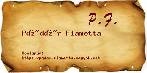 Pádár Fiametta névjegykártya